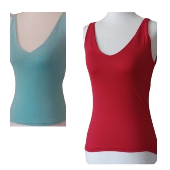 "Energie" Two Never Worn!Pretty Athletic Wear Tanks (S) Blue & Red - Picture 1 of 1